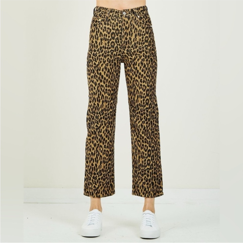 Levi’s ribcage corduroy leopard pants